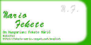 mario fekete business card